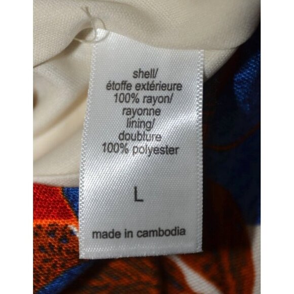 NWT Maurices Ladies L Red Blue Floral Sweetheart Mini Dress Long Sleeve Size L - Picture 9 of 10